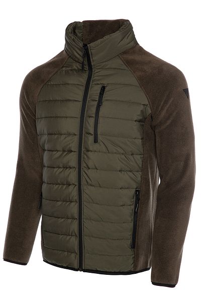 GHASSY CO. Men's Insulated Hybrid Hiking Lightweight Down Full Zipper Fleece Jacket