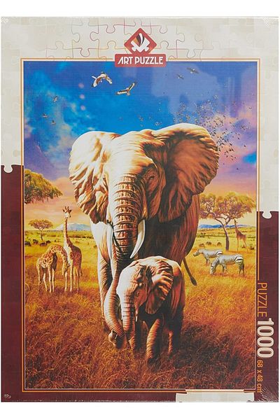 Art Puzzle 1000 Piece Mother Elephant Puzzle