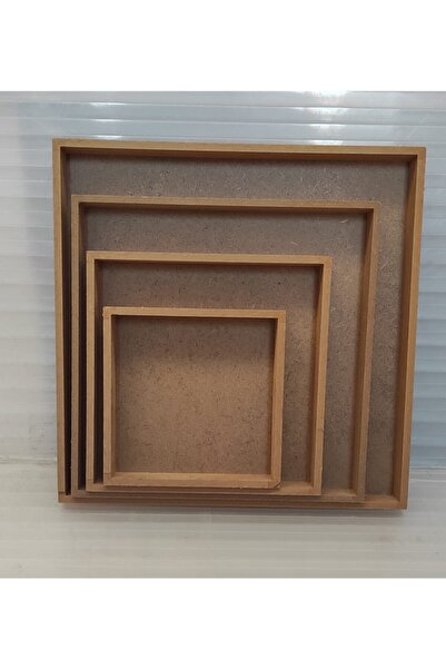 Ahşaplar Mdf Boyanabilir 4lü Kare Pano 30x30-25x25-20x20-15x15 Cm