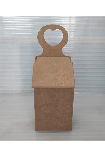 Ahşaplar Mdf Boyanabilir Küçük Kalpli Poşetlik