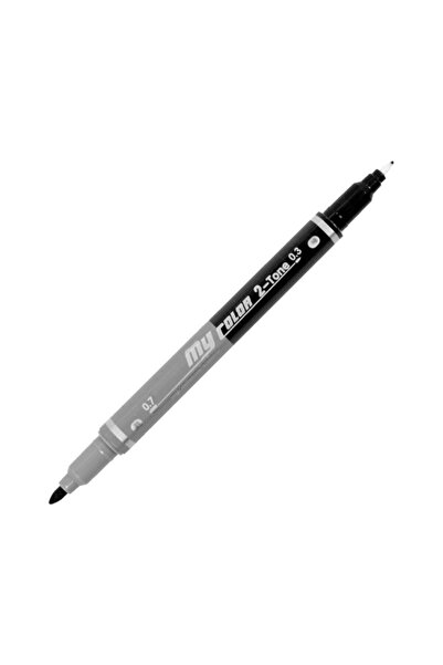 Dong-A My Color 2tone Çift Uçlu Keçeli Kalem Gray-black 49/33