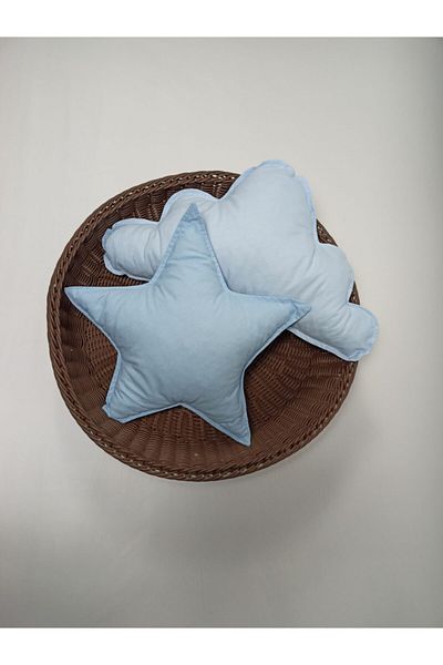Tly Home Textiles Pernă decorativă albastră - Set de 2 stea și nor