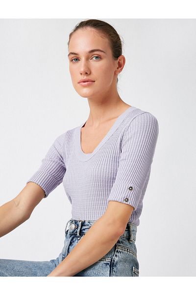 Koton Pullover - Lila - Slim Fit
