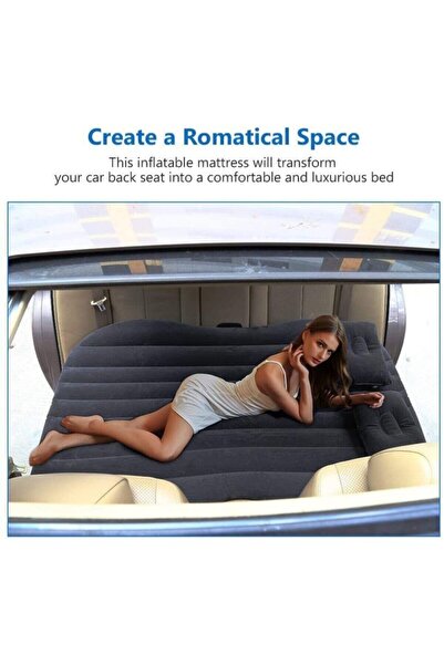 Genel Markalar Şişme Araba Koltuğu Yatağı Siyah - Otomobil Arka Koltuk Için Ş...