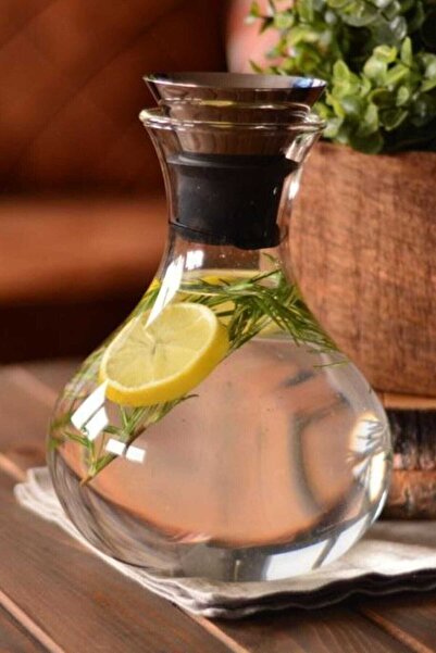 Bambum Metal Kapaklı Cam Sürahi T0803 Taşev Sahi 21x15 cm 1500 ml