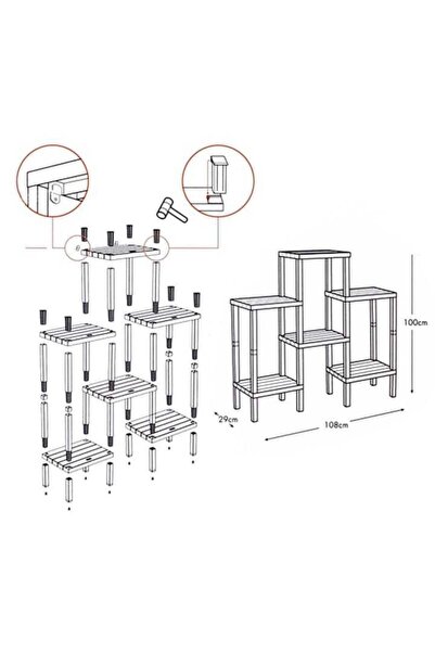 Bayev Ombeg szürke dekoratív könyvespolc polc irattartó könyvespolc előszoba polc virágcserép fürdőszobai rendszerező