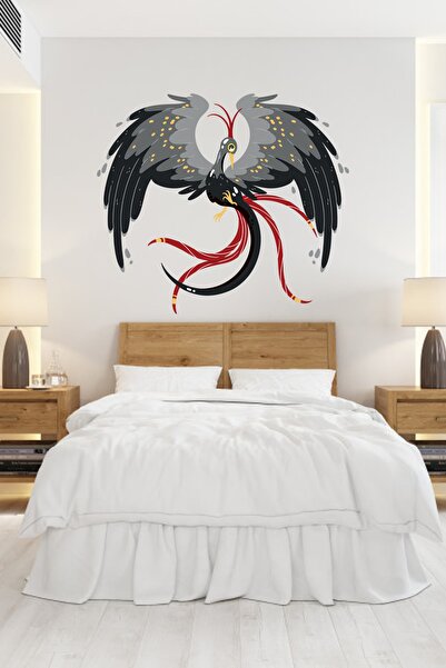 Sepet Yıldızı Чорний Фенікс Настінний Стікер 80x70 Cm