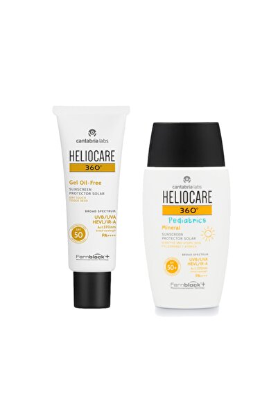 Heliocare 360 360 Gel Oil Free Spf 50 Aile Güneş Bakım Seti | Yetişkin Ve Çoc...