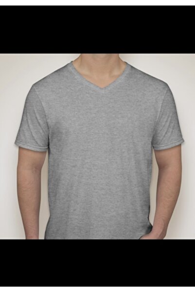 ümitteks iş ve okul kıyafetleri Βαμβακερό μπλουζάκι με λαιμόκοψη V 100% βαμβάκι