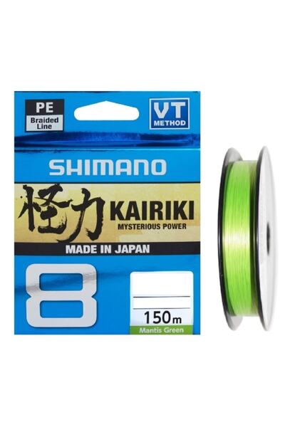 Shimano صيد السمك Kairiki الجديد ذو 8 طبقات باللون الأخضر بطول 150 طنًا