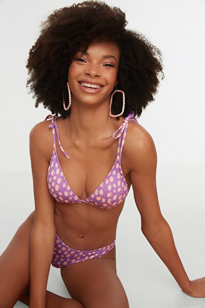 Trendyol Collection Bikini Set - Purple - Polka dot