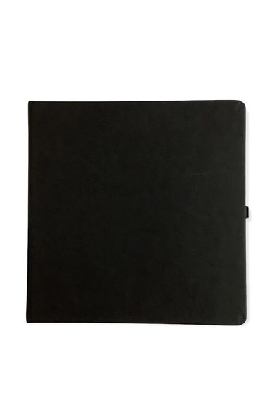 blume Acar Square Thermo Husa Piele 17*17 Cm 224 Pagini Caiet Negru în carouri