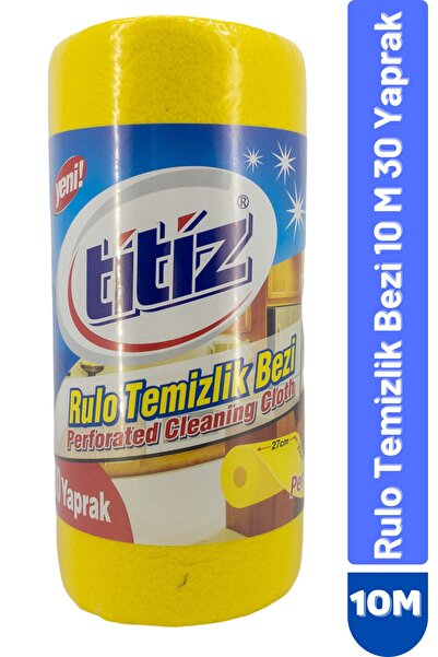 Titiz Perforeli Temizlik Bezi Rulo Sarı 10 M