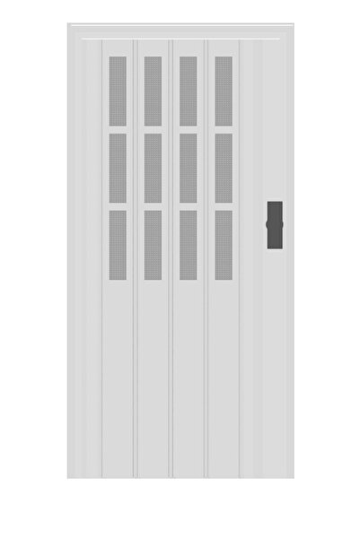ERİKMANN Akordiyon Kapı En 83 H 214 Camlı Beyaz 12mm Pvc