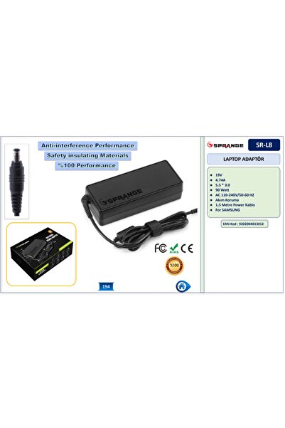 SPRANGE Samsung Np300e5c Uyumlu Laptop Şarj Aleti