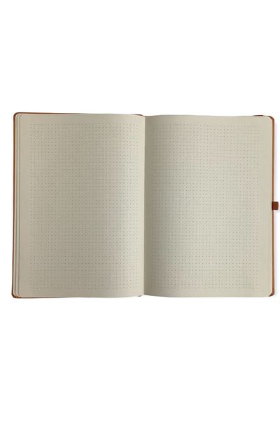 blume Acar Bullet Plus - Caiet de 15*21 cm 70 gr Ivory Dot Orange cu copertă din piele
