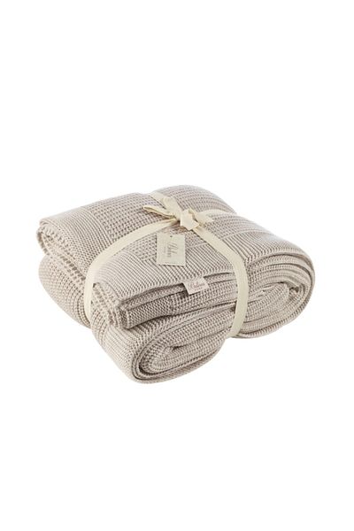 Betires Home Cap2101 - Double Beige Knitted Blanket