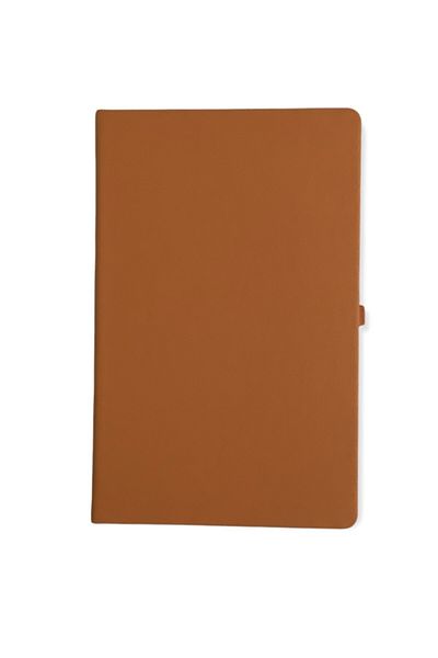 blume Acar Bullet Thermo Leather Covered 13*21 Cm 256 Pages Checkered Orange Notebook