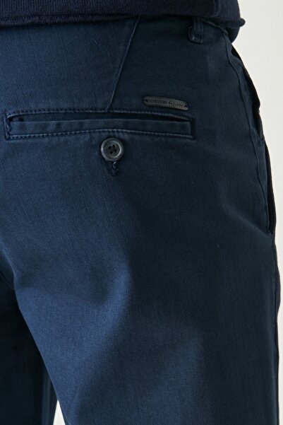 ALTINYILDIZ CLASSICS Pánské kalhoty s postranními kapsami v námořnické modré Comfort Fit 360° stretch ve všech směrech