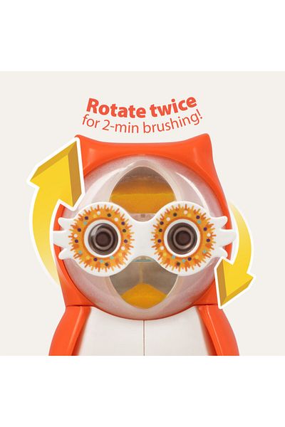 Flipper - Antibacterial Cover One Minute Timer (Owl) Toothbrush Container