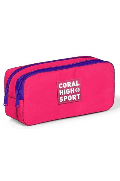 Coral High Αθλητική τσάντα μολυβιού νέον κοραλλιού δύο θέσεων