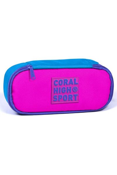 Coral High Αθλητική ροζ μπλε οβάλ τσάντα στυλό με εσωτερική θήκη