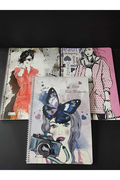 Keskin Colors Sharp Color 3-Pece Spiral Notebook Pp Εξώφυλλο 80 Φύλλων Ριγέ