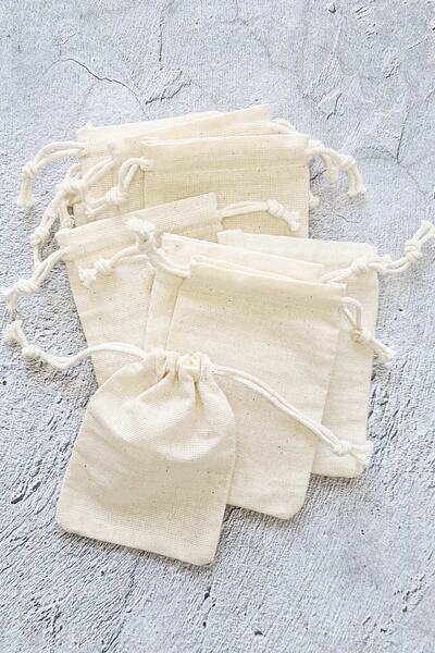 GİZA TEKSTİL 10x10cm 5 Adet Hambez Saklama Kesesi Kına Düğün Organizasyonları Için Büzgülü Kese Hambez Kese