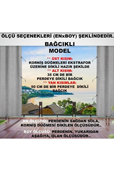 ALTINPAMUK Balkon Perdesi Enxboy Seçenekli Bağcıklı Balkon Brandası Sarı Beyaz Ty801