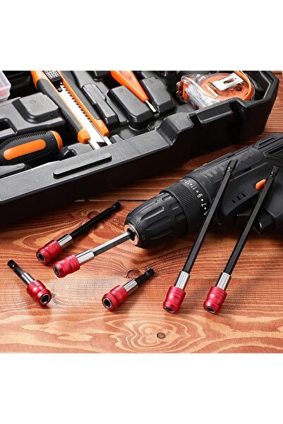 Depolife Hızlı Vidalama Adaptörü Altıgen 1/4 Hex Bits Aparatı Şaftlı Manyetik Tornavida Ucu Matkap Bit Tutucu
