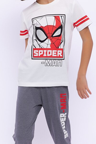 SPIDERMAN Lisanslı Krem Erkek Çocuk Eşofman Takımı