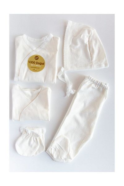 Miniworld Unisex Baby White 5 Piece Bodysuit Set