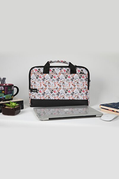 Moserini 14"-14.2" Patterned Macbook Air-pro Laptop Bag with Base Protection and Shoulder Strap - Spica