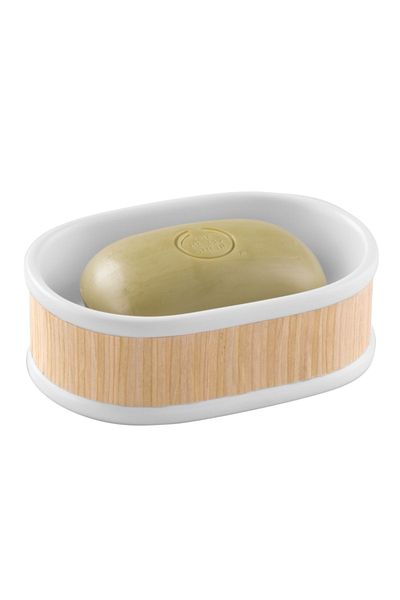 Bosphorus SOAP HOLDER PORCELAIN BAMBOO THEMED CERAMIC 12X9X4CM BATHROOM SET