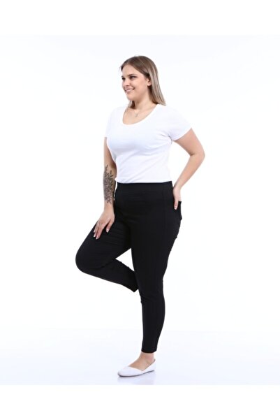 SEMBOL TEKSTİL Sembol Siyah Kadın Full Likralı Kot Tayt Pantolon