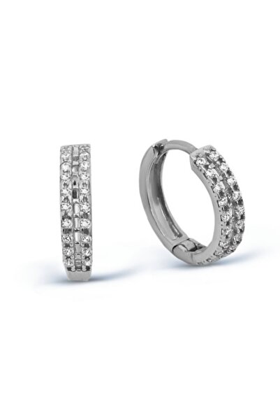 Argentum Concept 925 Ayar Gümüş Zirkon Taşlı Halka Küpe - K022001