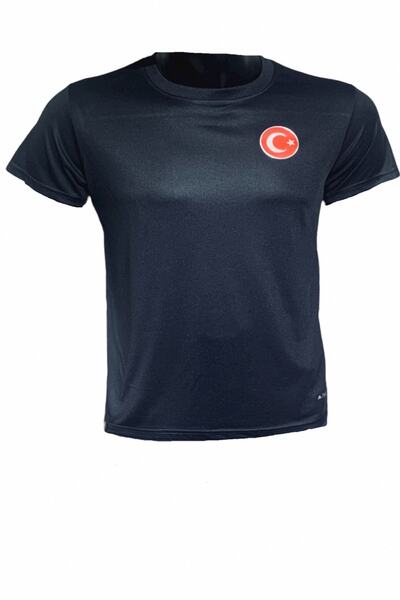 Fs Men's Black Turkey A National Team Logo Casual Sports Running T-Shirt