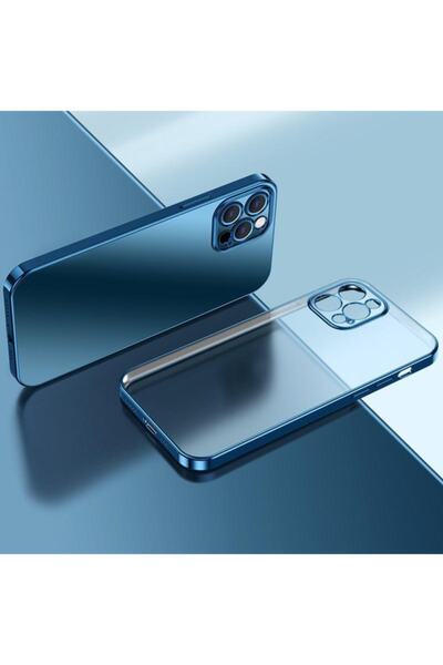 Miscase Iphone 12 Lazer Parlak Çerçeve Şeffaf Plating Cep Telefonu Kılıfı Lac...