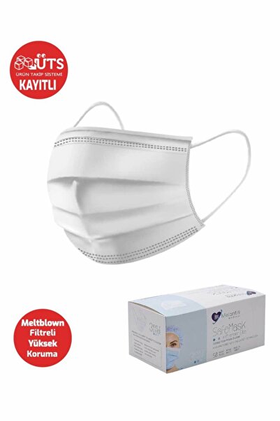 Melantis Medikal Tek Kullanımlık 3 Katlı Telli-meltblownlu Cerrahi Maske 50 A...