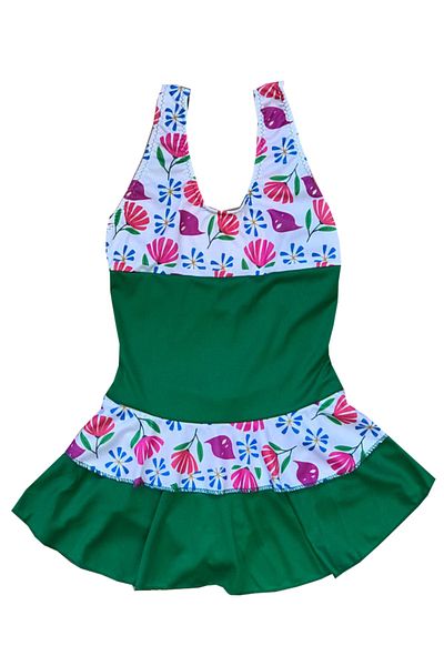 Nilmay mayo Girl's Green Dress Swimsuit