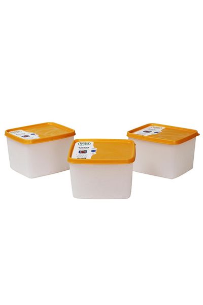 HOBBY LİFE Alaska Nofrost Storage Container 1.1 Liter 3-Piece Orange
