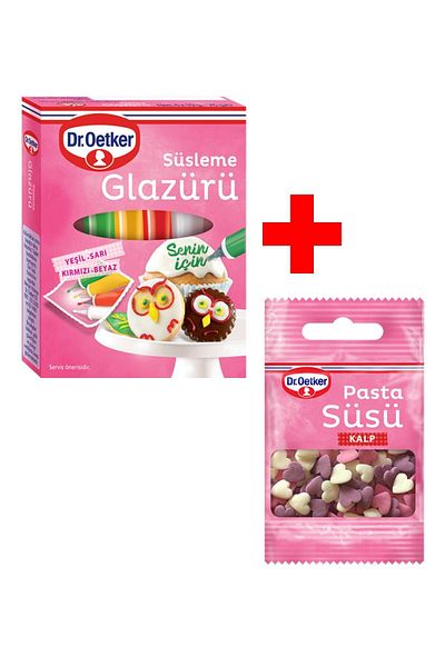 pastalisa Dr.Oetker Decoration Glazure (4X10G) + Cake Decoration Heart (10g)
