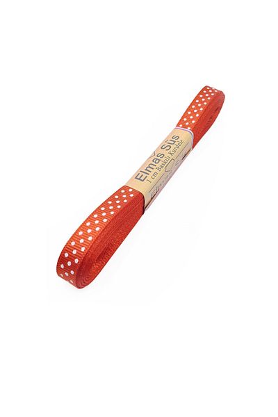 E Elmas Polka Dot Grosgrain Ribbon 1cm - 10m - Red
