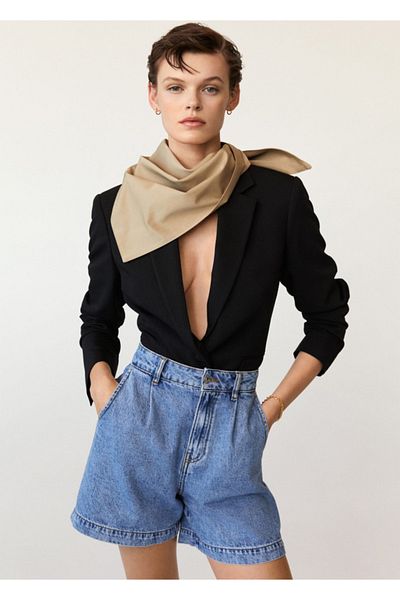 MANGO Woman Všestranně použitelný bavlněný šátek