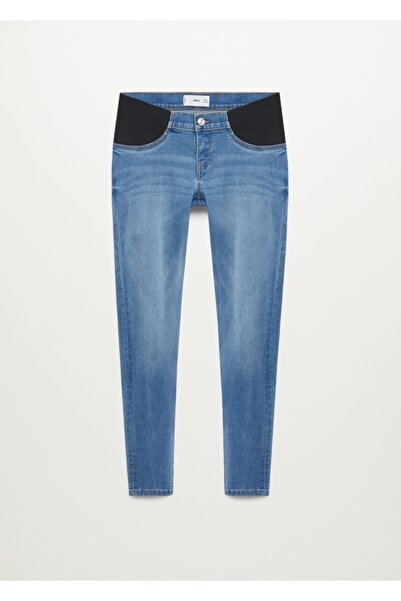 MANGO Woman Damen Jeanshose mit normaler Taille in blau