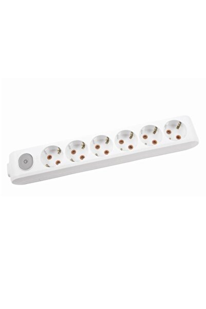 VİKO Multi-let 6'lı Topraklı Çocuk Korumalı Klemensli Anahtarlı Priz Beyaz
