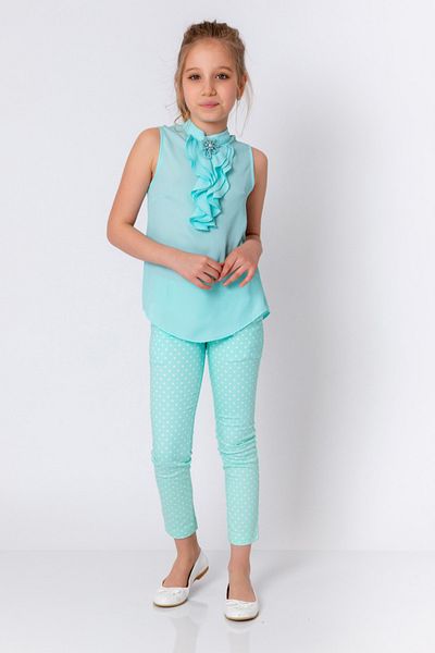 incity Girl's Polka Dot Mint Green Trousers