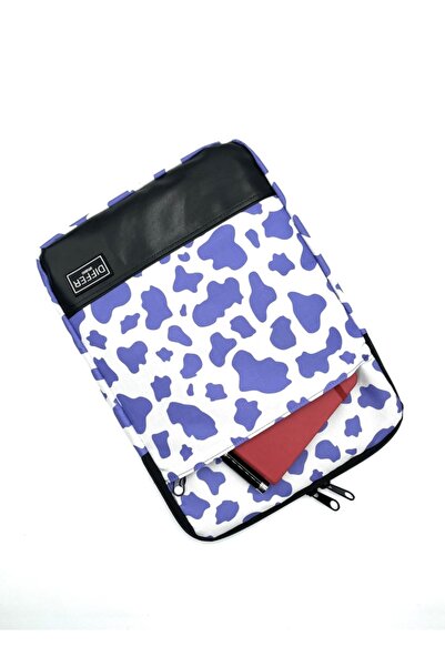 Differ Studio 15.6'' Inch Lilac Cow Pattern Water Resistant Laptop/macbook/notebook/briefcase/bag