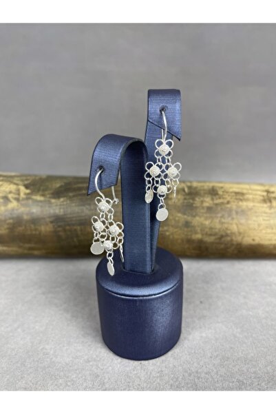 BEY SİLVER Telkari Gümüş Üç Pullu Gümüş Kadın Küpe