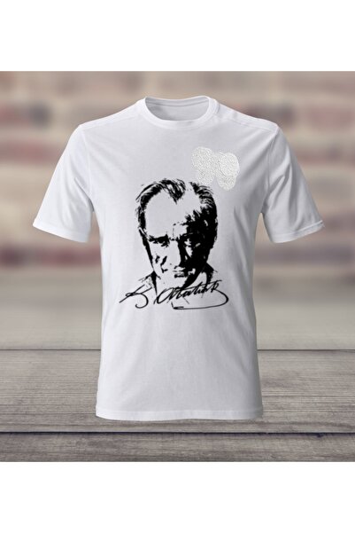 özdemirli bebe Μπλουζάκι με στάμπα σε λευκό χρώμα Mustafa Kemal Atatürk